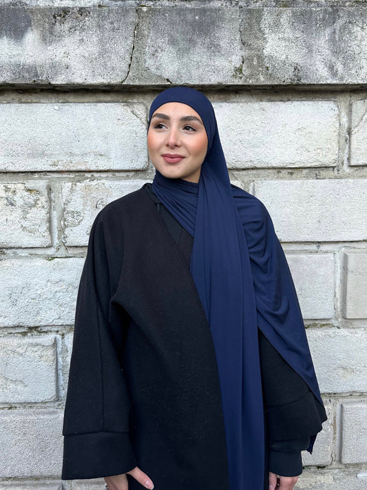 Hijab en Jersey Premium à nouer Bleu Nuit