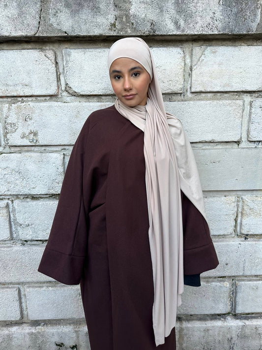 Hijab en Jersey Premium à nouer Beige Poudré