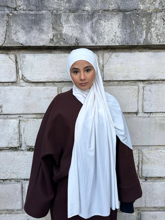 Hijab en Jersey Premium à nouer Blanc